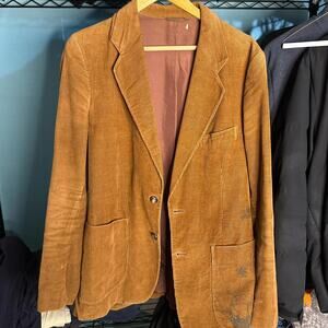 Tan corduroy blazer with a